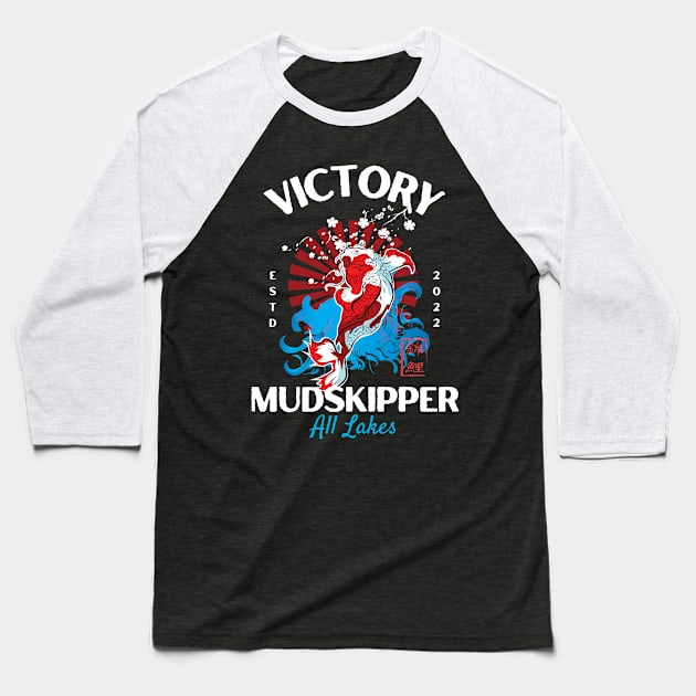 Victory Mudskipper Baseball T-Shirt by TypeTickles